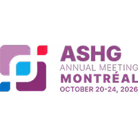 ASHG Annual Meeting Montreal logo with purple/teal emblem and dates October 20–24, 2026.