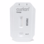 Small white electronic device with a vertical switch and a QR code on the front.